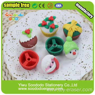 PVC packed Christmas Promotional Mini Eraser